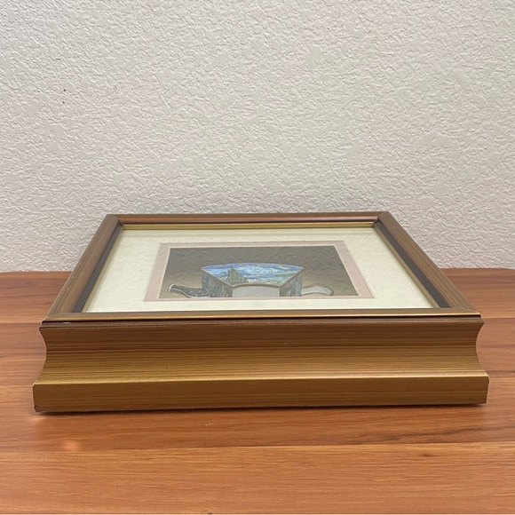 2001 KELVIN CHEN Enamel Lidded Tea Pot Starry Night Vangogh Mini Teapot Framed - Picture 14 of 16